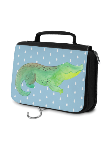 Mr. & Mrs. Panda kosmetiktäschchen Krokodil ohne Spruch in Blau Pastell