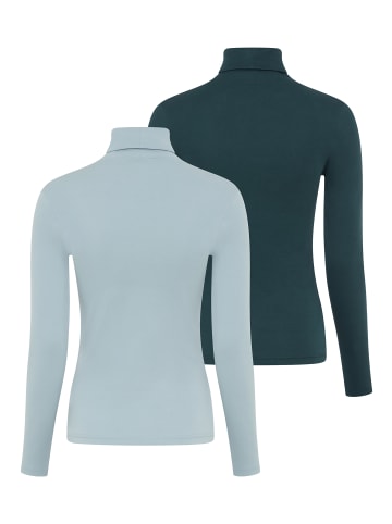 FLASHLIGHTS Rollkragenshirt in petrol + grau