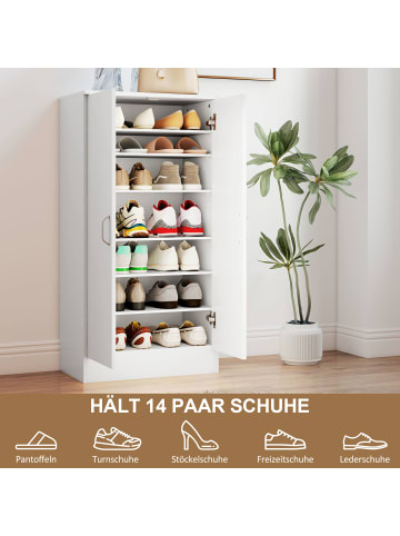 HOMCOM Schuhschrank-55L x 35B x 108H cm-Weiß