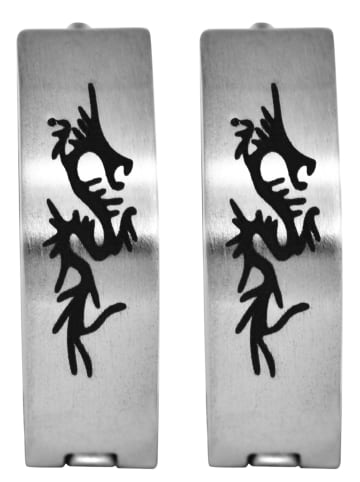 Adeliás Damen Ohrringe – Klappcreole aus Edelstahl in silber