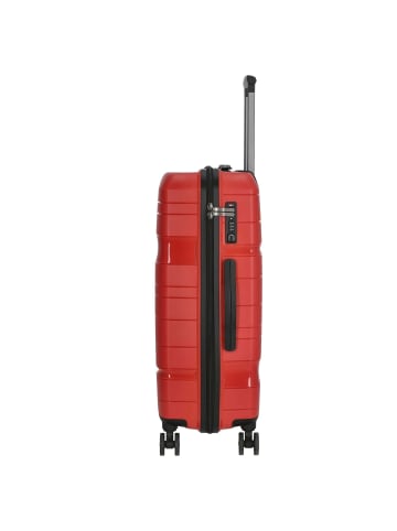 Check.In Memphis - 4-Rollen-Trolley 67 cm (blau) in rot