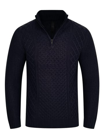 SOULSTAR Strickpullover - S2PELOTAS Grobstrickpullover Troyer Strick-Pulli in Navy