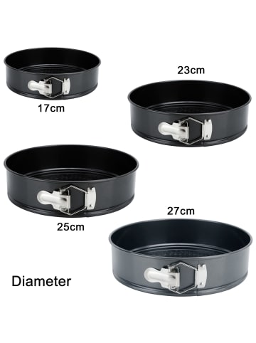 Intirilife 4-teiliges Springformen-Set in Grau
