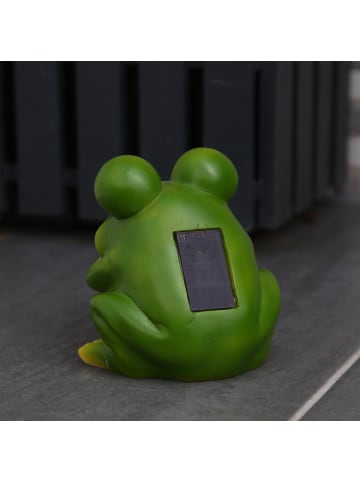 MARELIDA LED Solar Gartenfigur Frosch in grün - H: 11cm