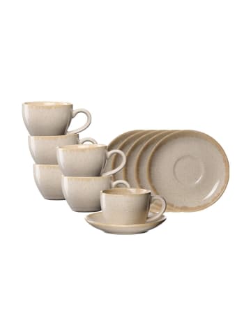 Ritzenhoff & Breker 6er Set Espressotassen mit Untertassen Sahara 100 ml in Creme