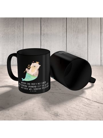 Mr. & Mrs. Panda Cappuccinotasse Wassermann Party mit Spruch in Schwarz