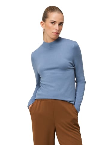 Zero Feinstrickpullover mit hohem Kragen in Flint Stone