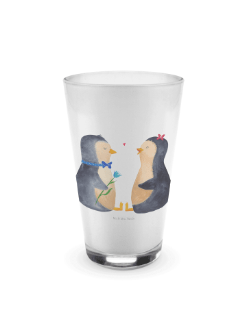 Mr. & Mrs. Panda Blümchentailglas Pinguin Pärchen ohne Spruch in Transparent