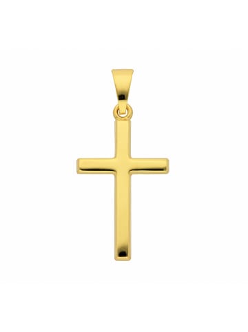 Adeliás Damen & Herren 585 Gold Kreuz Anhänger in gold