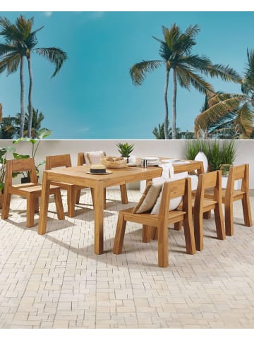 Beliani 6er-Set Gartenstuhl LIVORNO in Braun