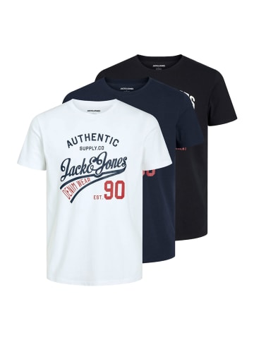 Jack and Jones 3er Pack JJ Ethan Tee SS Crew Neck in Mehrfarbig