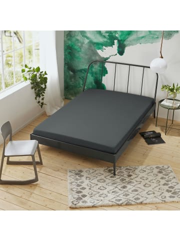 Erwin Müller Interlock-Jersey Spannbettlaken 2er-Pack Nürnberg in anthrazit