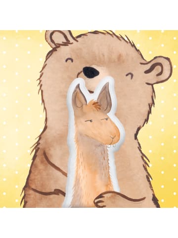 Mr. & Mrs. Panda Zierkissen Lamakopf Genervt ohne Spruch in Weiß