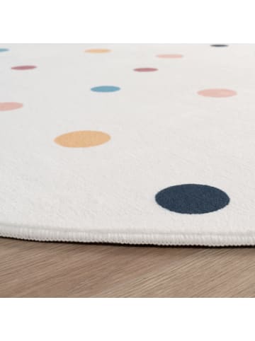 KADIMA DESIGN Kinderteppich waschmaschinenwaschbar Punkte Kinderzimmer in Mehrfarbig