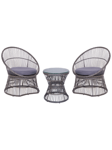 Beliani 5-tlg Bistro Set MESYNA in Beige/Grau