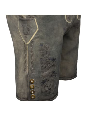 KRÜGER Lederhose Juan in grau
