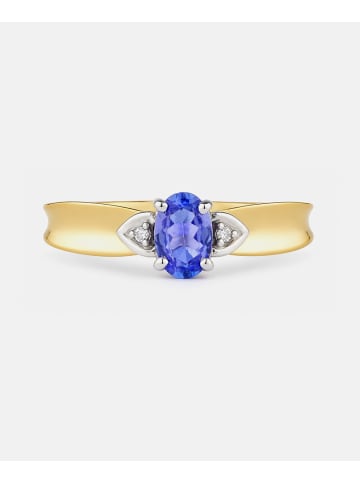 Diamant L'éternel Ring, mit Tansanit, 375 Gelbgold