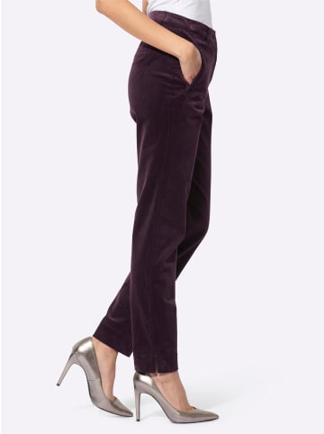 creation L Baumwoll-Modal-Cordhose in aubergine
