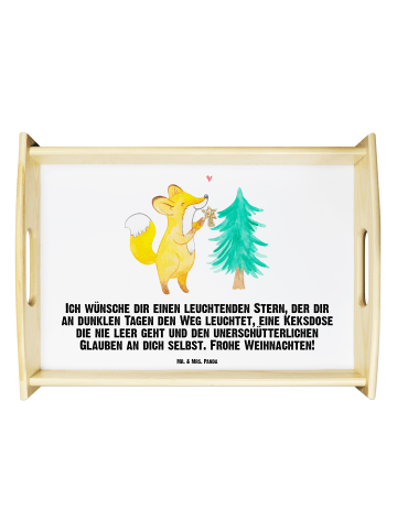 Mr. & Mrs. Panda Frühstückstablett Fuchs  Weihnachtsbaum mit Spruch in Weiß