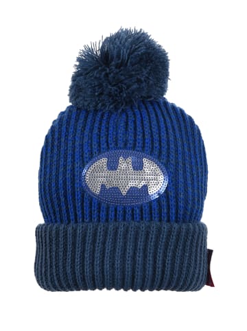 Batman Wintermütze mit  Bommel in Blau