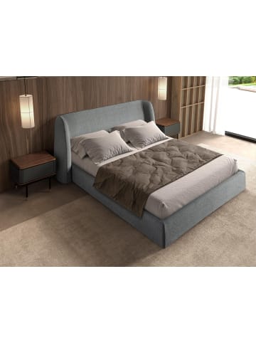 Angel Cerdá Bett 7145 in Dunkelgrau / Walnuss – (B)231 x (H)239 x (T)104 cm