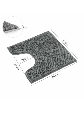 WohnDirect Badematte mit WC Ausschnitt PARIS in Grau