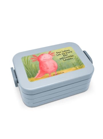 Mr. & Mrs. Panda Bentobox Axolotl Glücklich Design mit Spruch in Blau Pastell