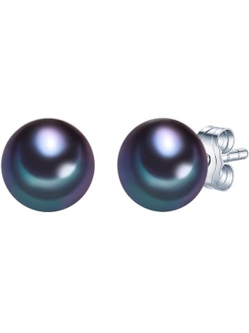 Valero Pearls Perlen-Ohrstecker Sterling Silber Süßwasser-Zuchtperle in blau