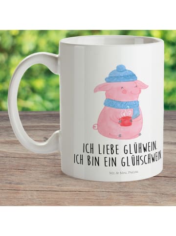 Mr. & Mrs. Panda Kindertasse Schwein Glühwein mit Spruch in Weiß