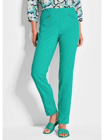 GOLDNER Bengalinhose Schlupfhose LOUISA mit Steppnähten in grün