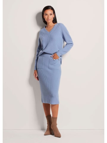 MADELEINE Eleganter Strickrock mit Schlupfbund in rauchblau