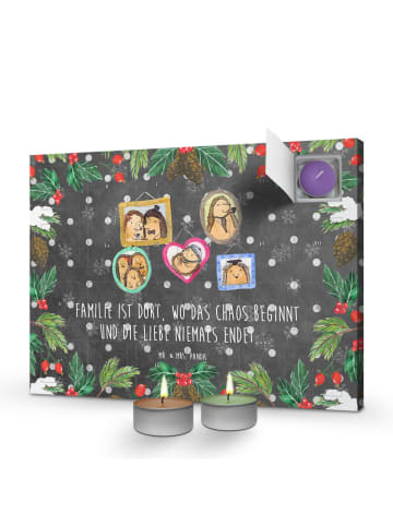 Mr. & Mrs. Panda Duftkerzen Adventskalender Igel Familie mit Spruch in Kreidetafel