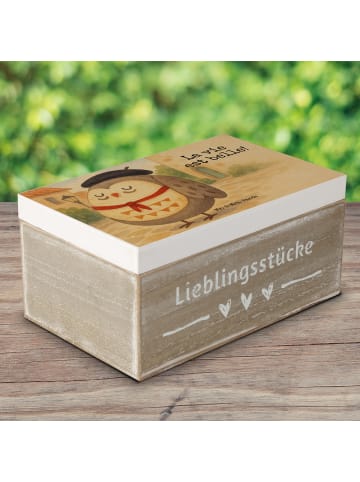 Mr. & Mrs. Panda Box aus Holz Eule Frankreich Design mit Spruch in Weiß