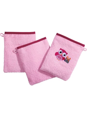 Erwin Müller Frottier Kinder-Waschhandschuh 3er-Pack in rosa