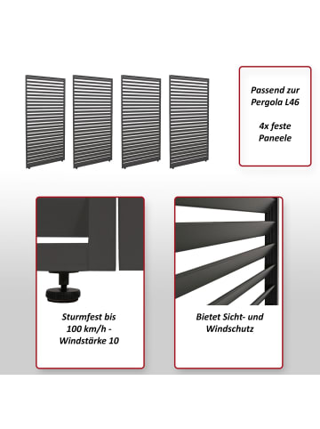 MCW 4er-Set Paneele für Pergola 46, Weiß