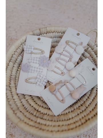 leevje Haarspangen trio textured bunny clips' in beige