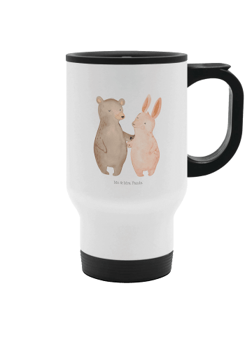 Mr. & Mrs. Panda isolierbecher mit deckel Bär und Hase Umarmen o... in Weiß