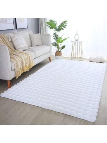 Hochflor Teppich Alessandro in Weiß