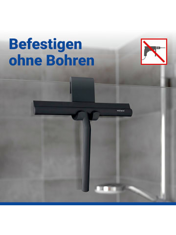 Wenko Badezimmerwischer Silikon Mola Schwarz, Badezimmerwischer Silikon Mod. Mola Schwarz, Duschabzieher Mod. Mola Schwarz in Schwarz