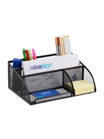 relaxdays Schreibtischorganizer in Schwarz - (B)25,5 x (H)10,5 x (T)18 cm