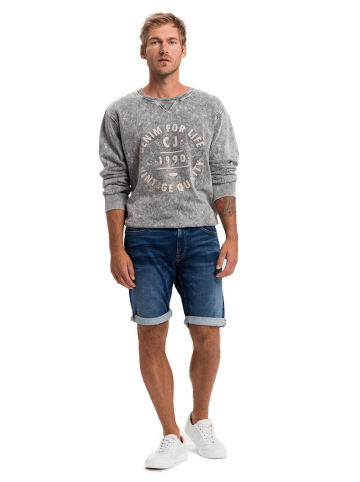 Cross Jeans Short LEOM regular/straight in Grau