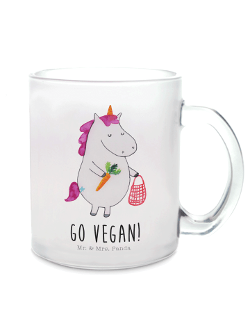 Mr. & Mrs. Panda Teetasse Einhorn Vegan mit Spruch in Transparent