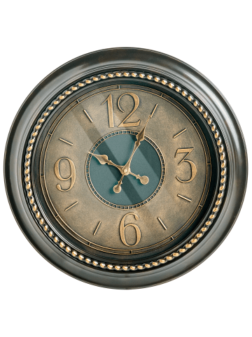 Beliani Wanduhr ALBOI in Schwarz/Gold - (W) 55 x (H) 55 x (L) 5 cm