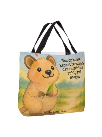 Mr. & Mrs. Panda Shopper Quokka Happy Design mit Spruch in Weiß