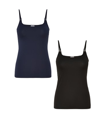 JACQUELINE de YONG Spaghetti Tank Top 2-er Stück Pack Shirt Set JDYAVA in Schwarz-Blau