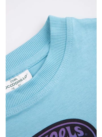 Coccodrillo Baumwoll-t-shirt mit kurzen Ärmeln in blau