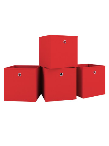 VCM  4er Set Faltbox Klappbox Aufbewahrungsbox Boxas in Rot