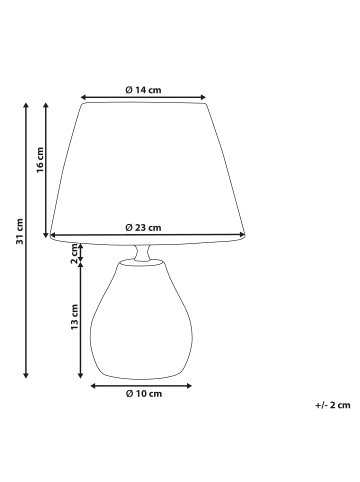 Beliani 2er-Set Tischleuchten ARWADITO in Weiß/Braun