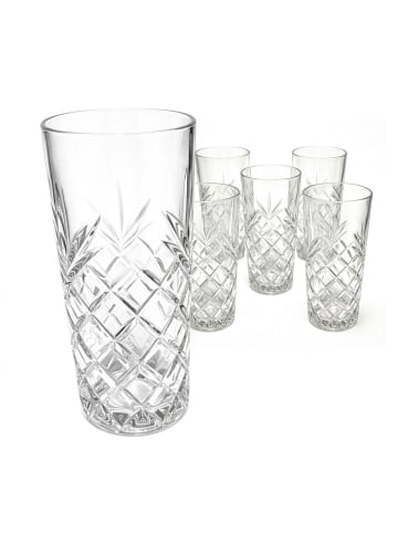 relaxdays 6 x Longdrinkgläser in Transparent - 300 ml