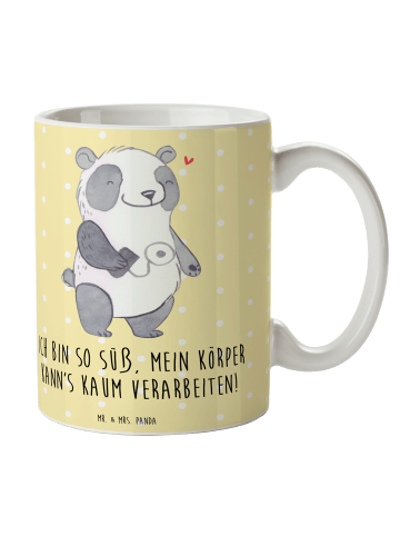 Mr. & Mrs. Panda Kaffeebecher Panda Insulinpumpe mit Spruch in Gelb Pastell